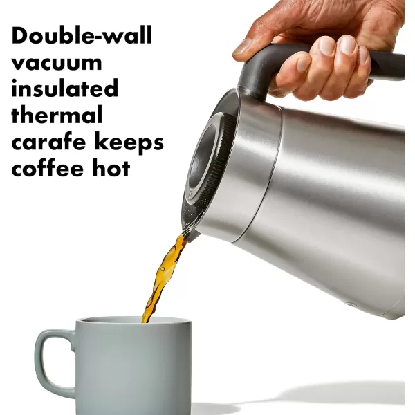 OXO Brew 12-Cup Coffee Maker With Podless Single-Serve Function,Silver