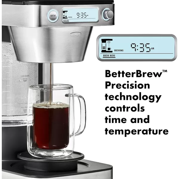 OXO Brew 12-Cup Coffee Maker With Podless Single-Serve Function,Silver