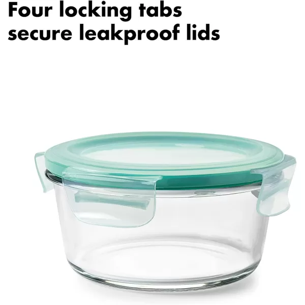 OXO Good Grips 8 Piece Smart Seal Airtight Glass Round Container Set,Blue
