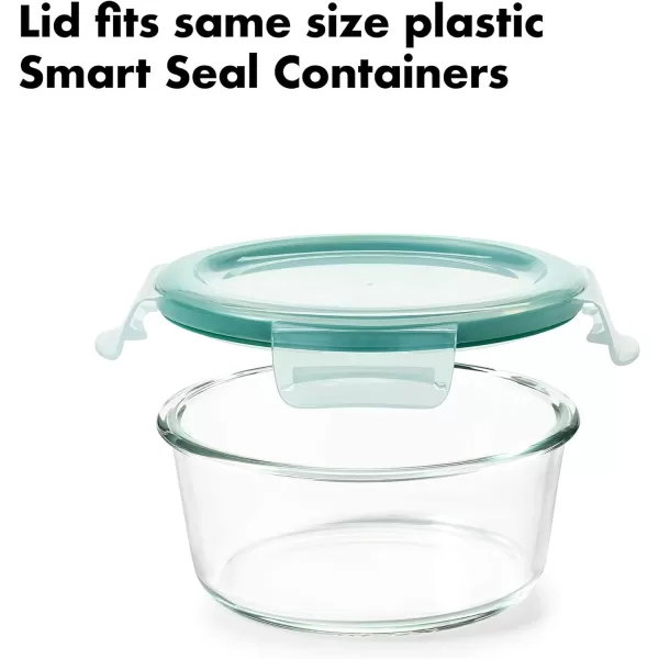 OXO Good Grips 8 Piece Smart Seal Airtight Glass Round Container Set,Blue