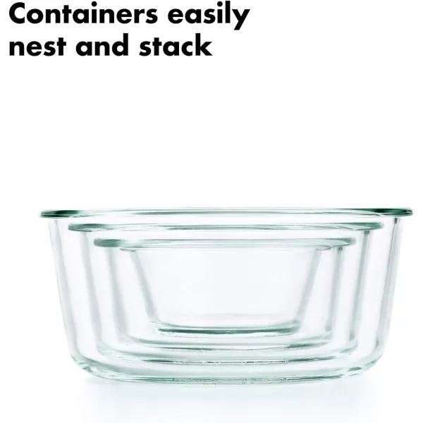 OXO Good Grips 8 Piece Smart Seal Airtight Glass Round Container Set,Blue