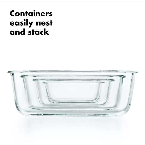 OXO Good Grips 8 Piece Smart Seal Airtight Glass Round Container Set,Blue