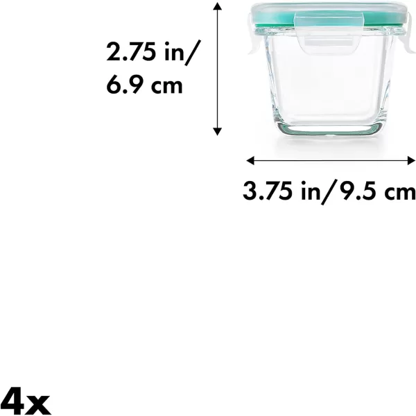 OXO Good Grips 8 Piece Smart Seal Airtight Glass Round Container Set,Blue