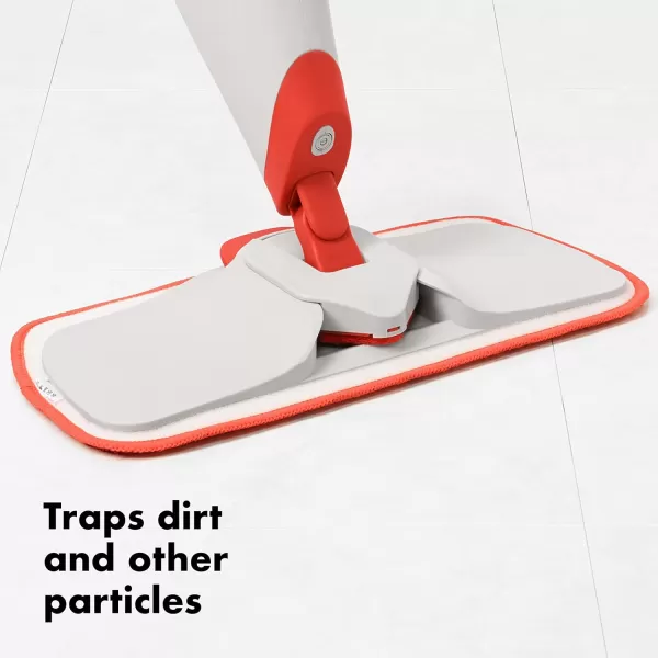 OXO Good Grips Microfiber Spray Mop with Slide-Out Scrubber,Red/White)
