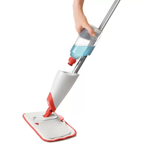 OXO Good Grips Microfiber Spray Mop with Slide-Out Scrubber,Red/White)
