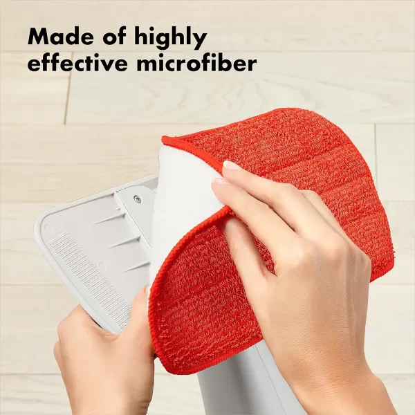 OXO Good Grips Microfiber Spray Mop with Slide-Out Scrubber,Red/White)