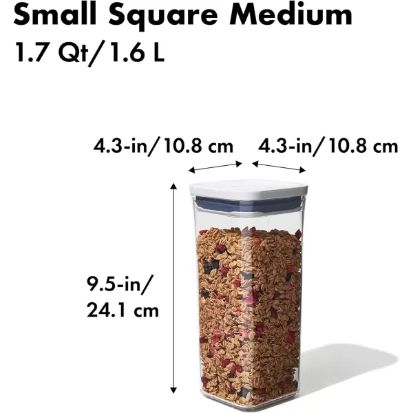 OXO Good Grips POP Container - Airtight Food Storage - Big Square Medium 4.4 Qt Ideal for 5lbs of flour or sugar
