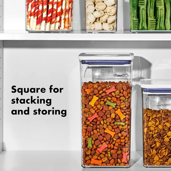 OXO Good Grips Pet POP Container – 3.3 Qt/3.1 L |Ideal for up to 3lbs of Dog Food or 2.5lbs of Cat Food | Airtight Dog and Cat Food Storage Container | BPA Free