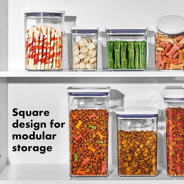 OXO Good Grips Pet POP Container – 3.3 Qt/3.1 L |Ideal for up to 3lbs of Dog Food or 2.5lbs of Cat Food | Airtight Dog and Cat Food Storage Container | BPA Free