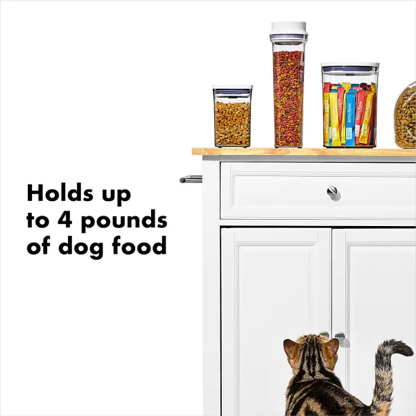 OXO Good Grips Pet POP Container – 3.3 Qt/3.1 L |Ideal for up to 3lbs of Dog Food or 2.5lbs of Cat Food | Airtight Dog and Cat Food Storage Container | BPA Free