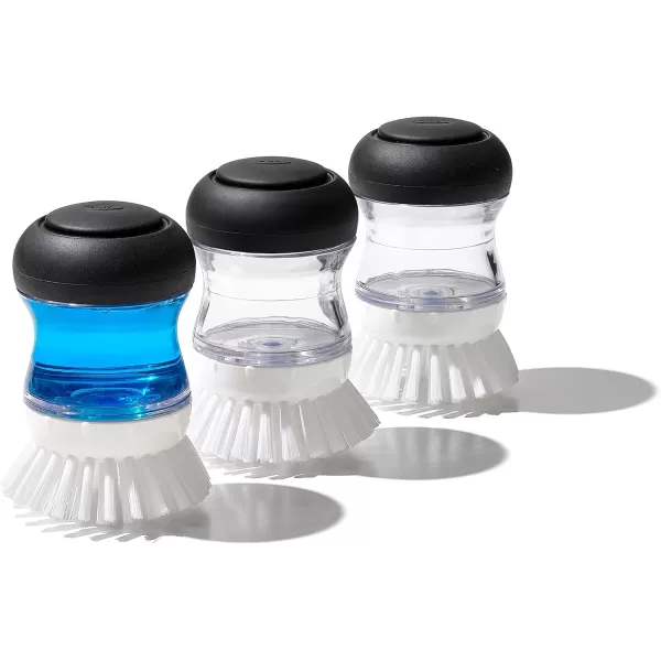OXO Good Grips Soap Dispensing Palm Brush, Black/Clear/White