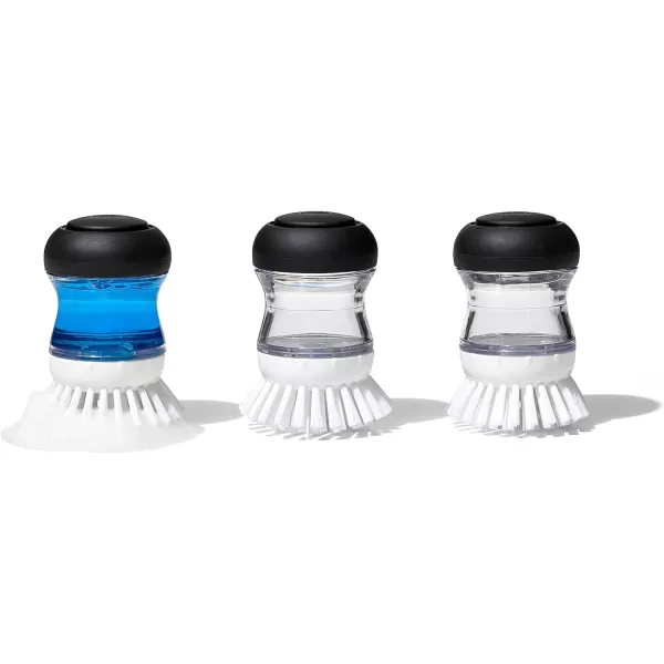 OXO Good Grips Soap Dispensing Palm Brush, Black/Clear/White