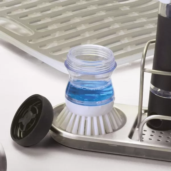 OXO Good Grips Soap Dispensing Palm Brush, Black/Clear/White
