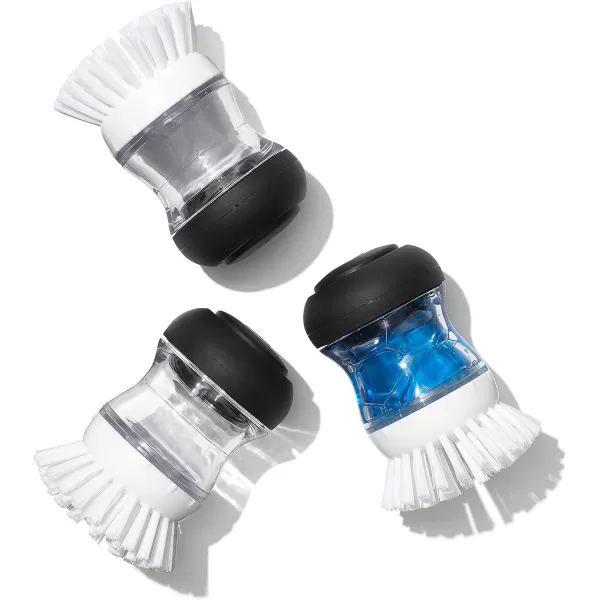 OXO Good Grips Soap Dispensing Palm Brush, Black/Clear/White