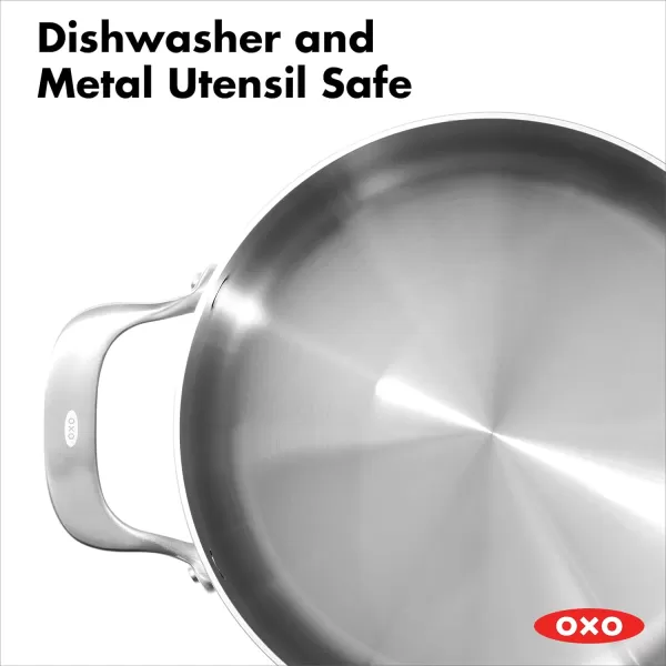OXO Mira Tri-Ply Stainless Steel, 5QT Stock Pot with Lid, Induction, Multi Clad, Dishwasher and Metal Utensil Safe