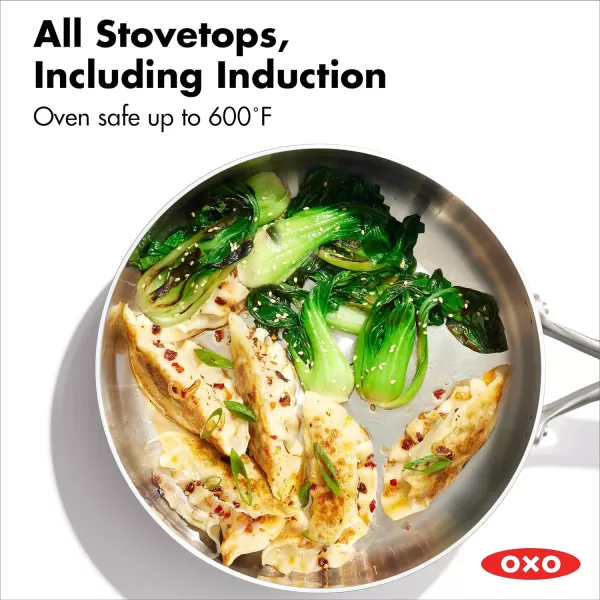 OXO Mira Tri-Ply Stainless Steel, 5QT Stock Pot with Lid, Induction, Multi Clad, Dishwasher and Metal Utensil Safe