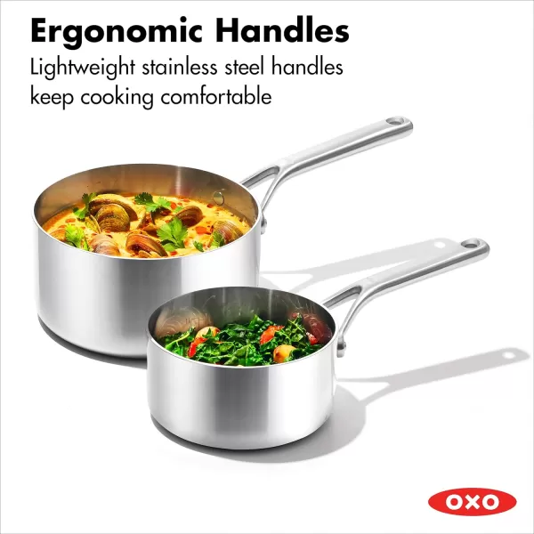 OXO Mira Tri-Ply Stainless Steel, 5QT Stock Pot with Lid, Induction, Multi Clad, Dishwasher and Metal Utensil Safe
