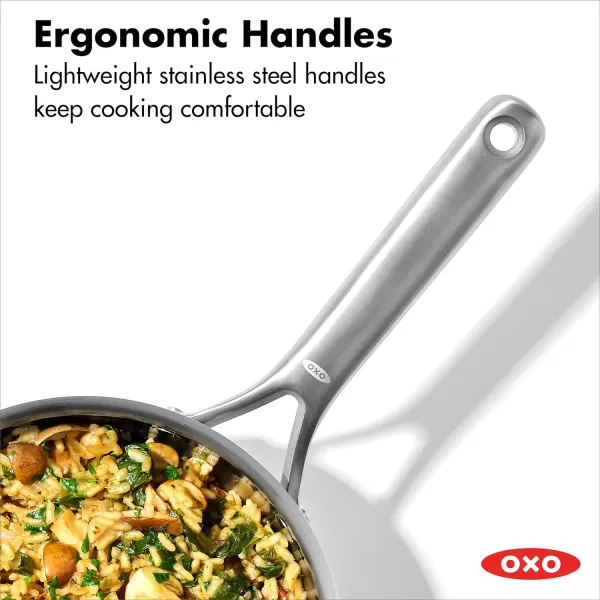 OXO Mira Tri-Ply Stainless Steel, 5QT Stock Pot with Lid, Induction, Multi Clad, Dishwasher and Metal Utensil Safe