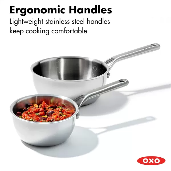 OXO Mira Tri-Ply Stainless Steel, 5QT Stock Pot with Lid, Induction, Multi Clad, Dishwasher and Metal Utensil Safe