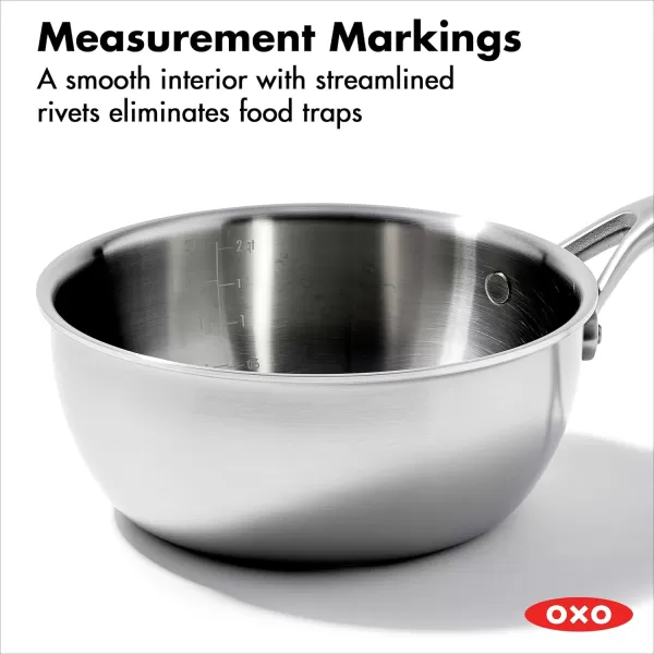 OXO Mira Tri-Ply Stainless Steel, 5QT Stock Pot with Lid, Induction, Multi Clad, Dishwasher and Metal Utensil Safe