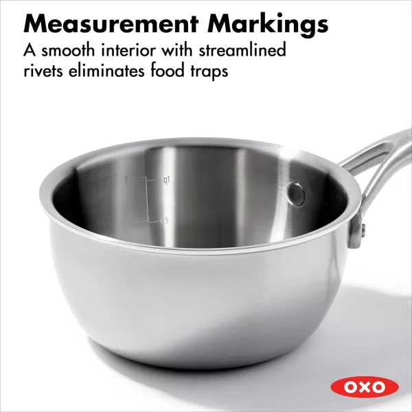 OXO Mira Tri-Ply Stainless Steel, 5QT Stock Pot with Lid, Induction, Multi Clad, Dishwasher and Metal Utensil Safe