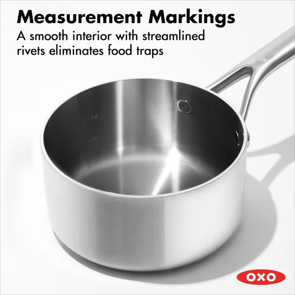 OXO Mira Tri-Ply Stainless Steel, 5QT Stock Pot with Lid, Induction, Multi Clad, Dishwasher and Metal Utensil Safe