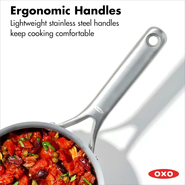 OXO Mira Tri-Ply Stainless Steel, 5QT Stock Pot with Lid, Induction, Multi Clad, Dishwasher and Metal Utensil Safe