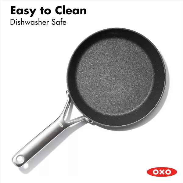 OXO Professional 12" Frying Pan Skillet, Hard Anodized Ceramic Nonstick Cookware PFAS-Free, Induction Suitable, Stainless Steel Handles, Diamond Reinforced Coating, Dishwasher Safe, Oven Safe, Black