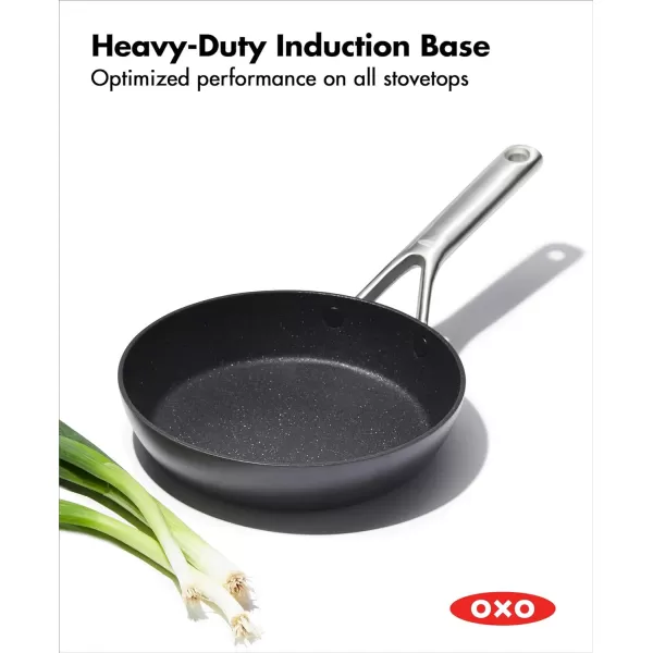 OXO Professional 12" Frying Pan Skillet, Hard Anodized Ceramic Nonstick Cookware PFAS-Free, Induction Suitable, Stainless Steel Handles, Diamond Reinforced Coating, Dishwasher Safe, Oven Safe, Black