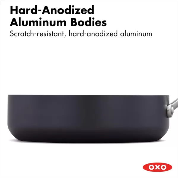 OXO Professional 12" Frying Pan Skillet, Hard Anodized Ceramic Nonstick Cookware PFAS-Free, Induction Suitable, Stainless Steel Handles, Diamond Reinforced Coating, Dishwasher Safe, Oven Safe, Black
