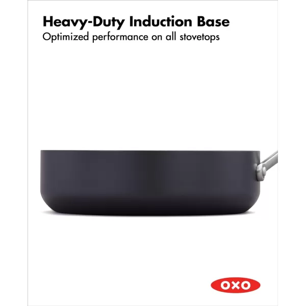 OXO Professional 5 Piece Cookware Pots and Pans Set, Hard Anodized Ceramic Nonstick PFAS-Free, Stainless Steel Handles, Induction Suitable, Diamond Reinforced Coating, Dishwasher and Oven Safe, Black
