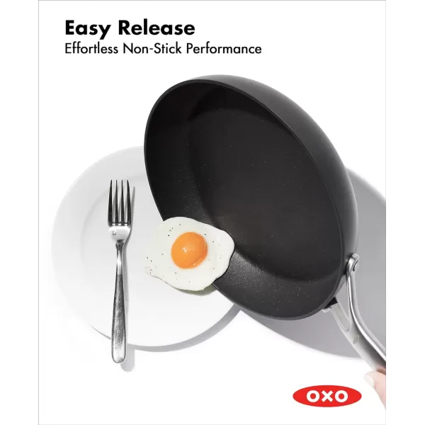 OXO Professional 5 Piece Cookware Pots and Pans Set, Hard Anodized Ceramic Nonstick PFAS-Free, Stainless Steel Handles, Induction Suitable, Diamond Reinforced Coating, Dishwasher and Oven Safe, Black