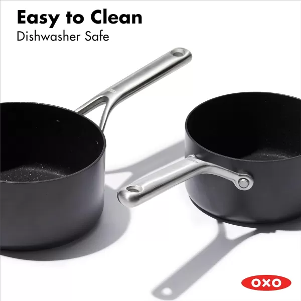 OXO Professional 5QT Stock Pot with Lid, Hard Anodized Ceramic Nonstick Cookware PFAS-Free, Stainless Steel Handles, Induction Suitable, Diamond Reinforced Coating, Dishwasher and Oven Safe, Black
