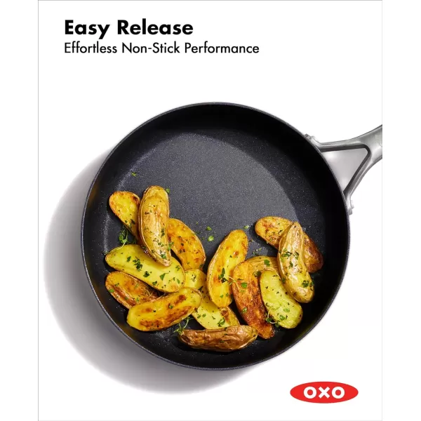 OXO Professional 5QT Stock Pot with Lid, Hard Anodized Ceramic Nonstick Cookware PFAS-Free, Stainless Steel Handles, Induction Suitable, Diamond Reinforced Coating, Dishwasher and Oven Safe, Black