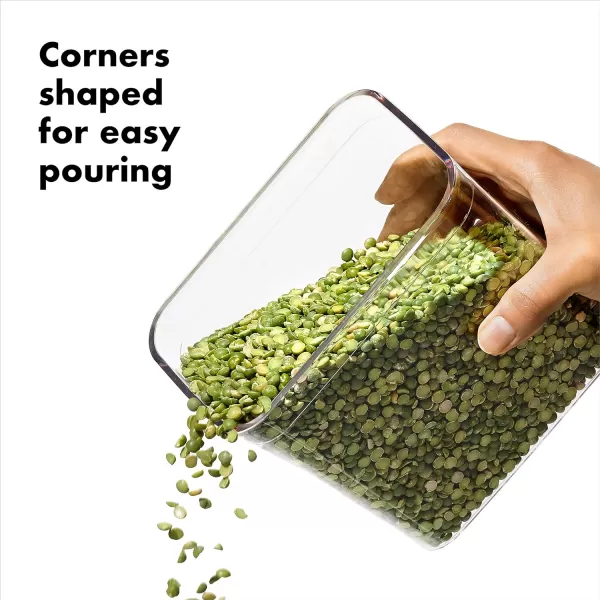 OXO Steel POP Container Big Medium Square - 4.4 Qt for Flour, Sugar and More,Grey