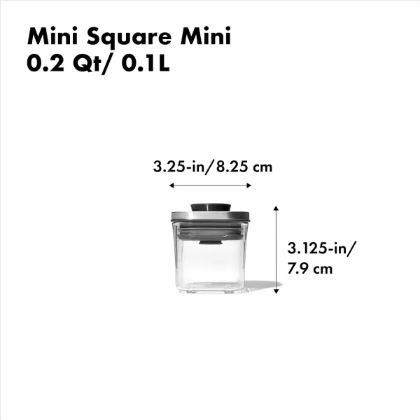 OXO Steel POP Container Big Medium Square - 4.4 Qt for Flour, Sugar and More,Grey