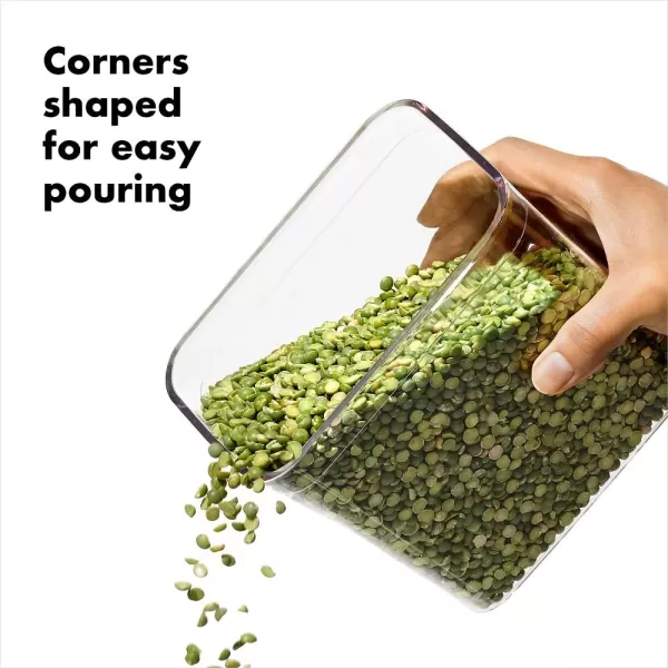 OXO Steel POP Container Big Medium Square - 4.4 Qt for Flour, Sugar and More,Grey