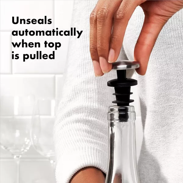 OXO Steel Vertical Lever Corkscrew with Removable Foil Cutter