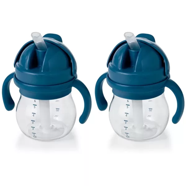 OXO Tot 6 Ounce Transitions Straw Cup with Removable Handles - Teal