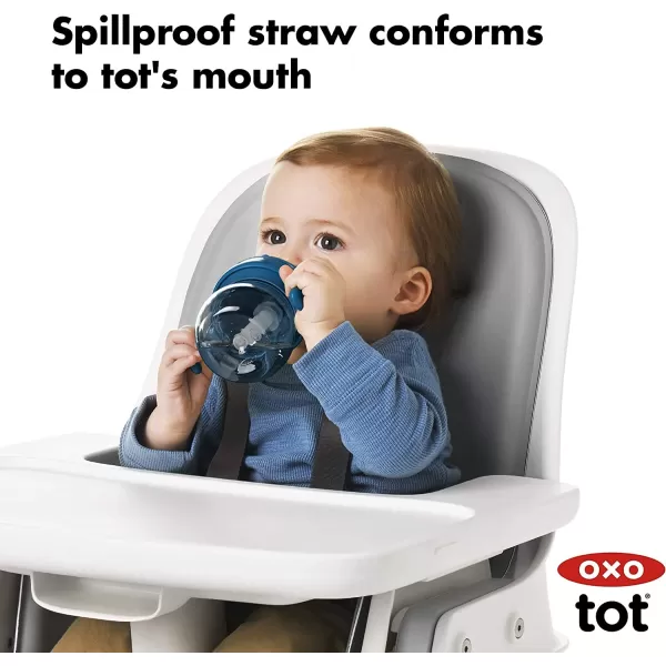 OXO Tot 6 Ounce Transitions Straw Cup with Removable Handles - Teal