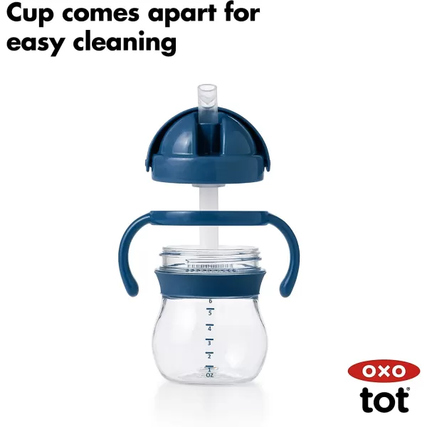 OXO Tot 6 Ounce Transitions Straw Cup with Removable Handles - Teal