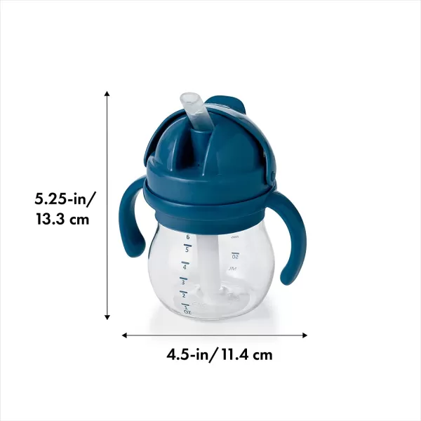 OXO Tot 6 Ounce Transitions Straw Cup with Removable Handles - Teal