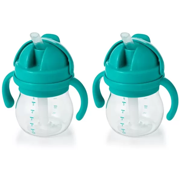 OXO Tot 6 Ounce Transitions Straw Cup with Removable Handles - Teal