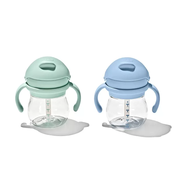 OXO Tot Transitions Straw Cup with Handles 6 oz. - Opal and Dusk - 2 Pack