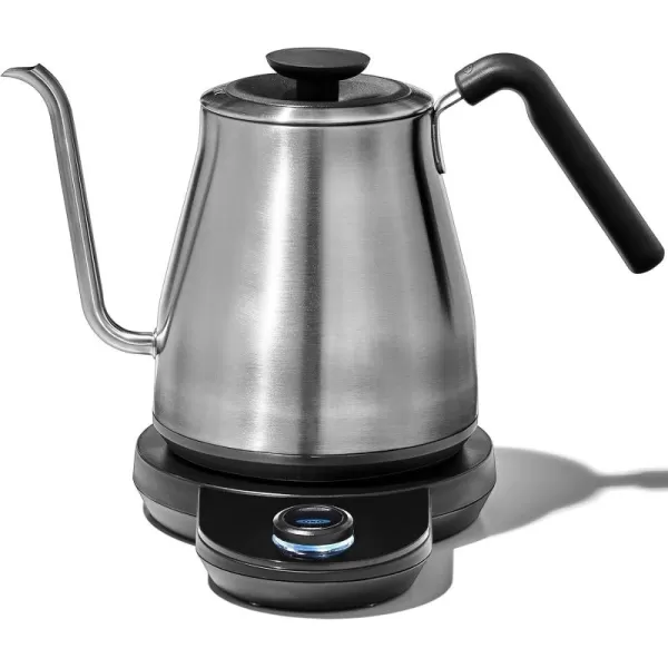 OXO Brew Gooseneck Electric Kettle – Hot Water Kettle, Pour Over Coffee &amp; Tea Kettle, Adjustable Temperature, Built-In Brew Timer, Stainless Steel, 1L​