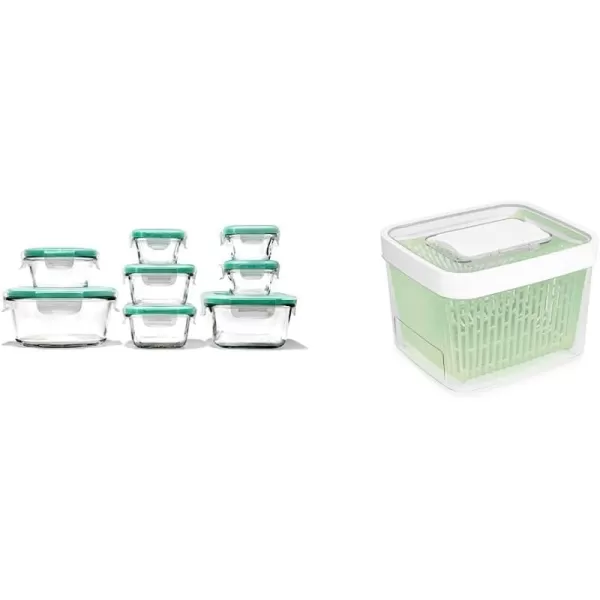 OXO Good Grips 8 Piece Prep, Serve and Store Smart Seal Glass Food Storage Set