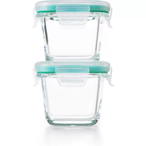 OXO Good Grips 8 Piece Smart Seal Airtight Glass Round Container Set,Blue