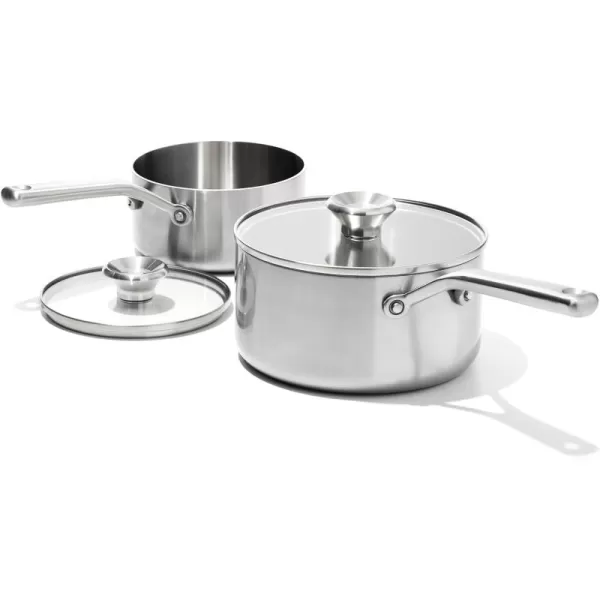 OXO Mira Tri-Ply Stainless Steel, 5QT Stock Pot with Lid, Induction, Multi Clad, Dishwasher and Metal Utensil Safe