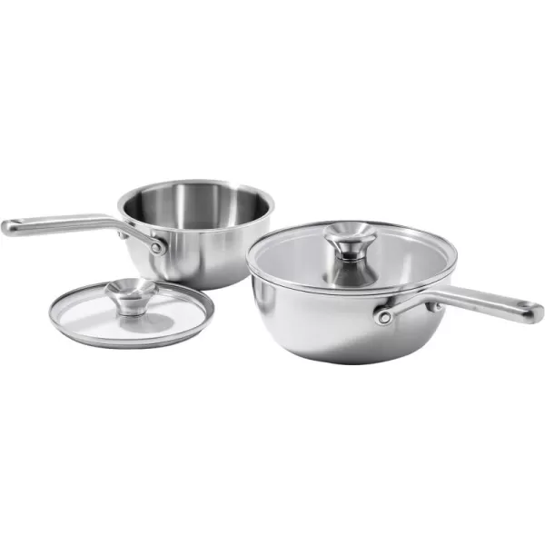 OXO Mira Tri-Ply Stainless Steel, 5QT Stock Pot with Lid, Induction, Multi Clad, Dishwasher and Metal Utensil Safe