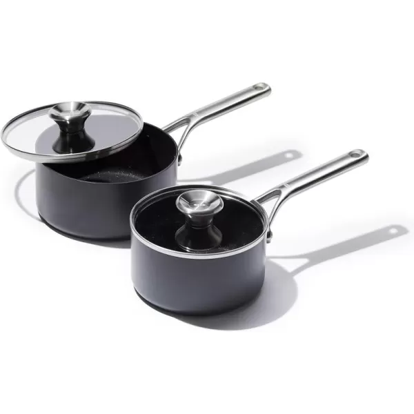 OXO Professional 5QT Stock Pot with Lid, Hard Anodized Ceramic Nonstick Cookware PFAS-Free, Stainless Steel Handles, Induction Suitable, Diamond Reinforced Coating, Dishwasher and Oven Safe, Black